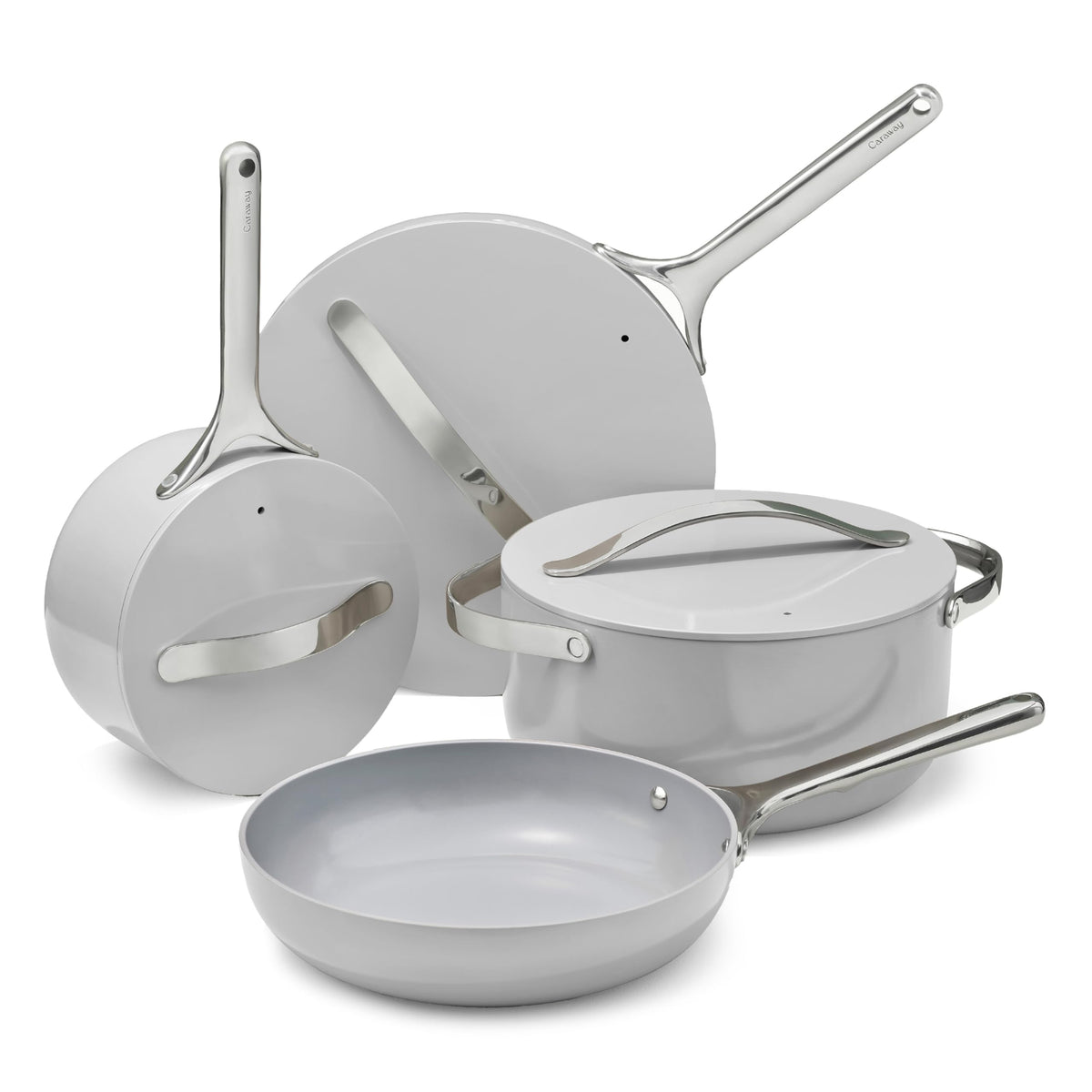 Caraway Non-Stick Ceramic Cookware Set, Pots, Pans, Lids & Kitchen Storage