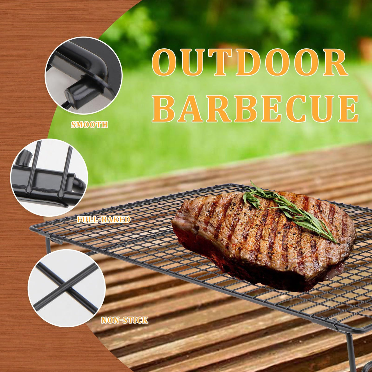 Large Nonstick Carbon Steel Cooling Rack for Baking