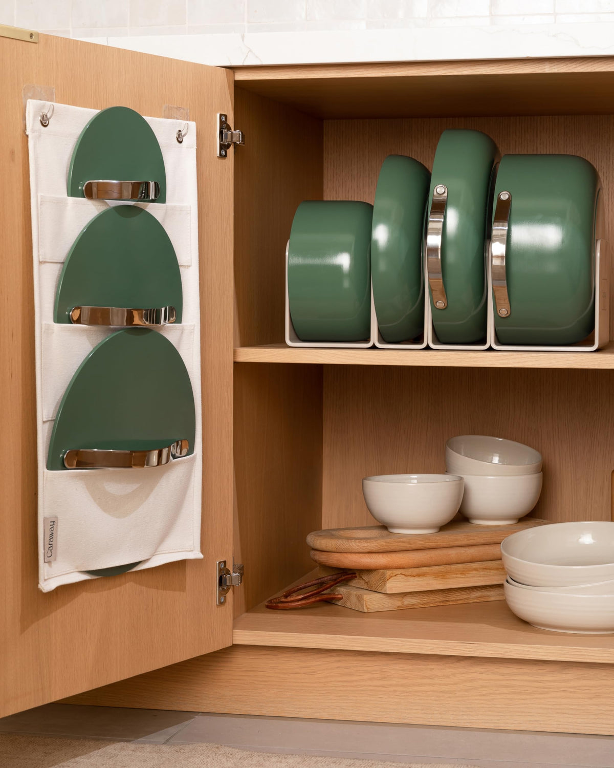 Nonstick Ceramic Cookware Set with Pots, Pans & Storage
