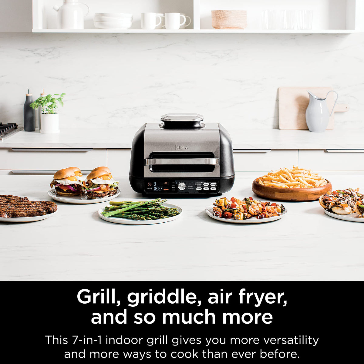 7-in-1 Smart XL Indoor Grill, Griddle & Air Fryer