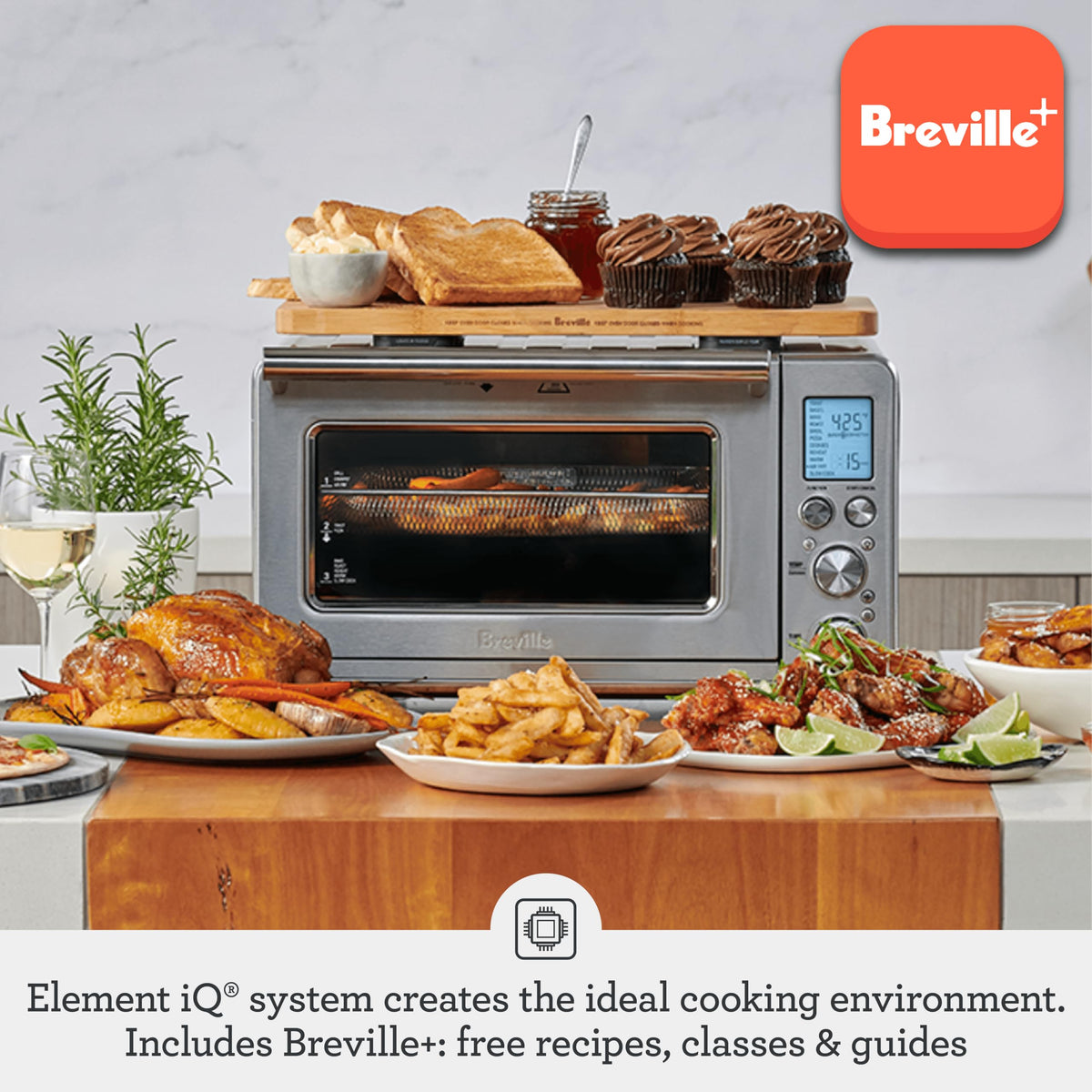 Smart Air Fryer & Convection Countertop Oven with Digital Controls