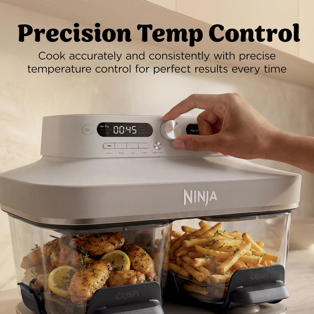 6-in-1 DualZone Glass Air Fryer with Dual Cooking Zones