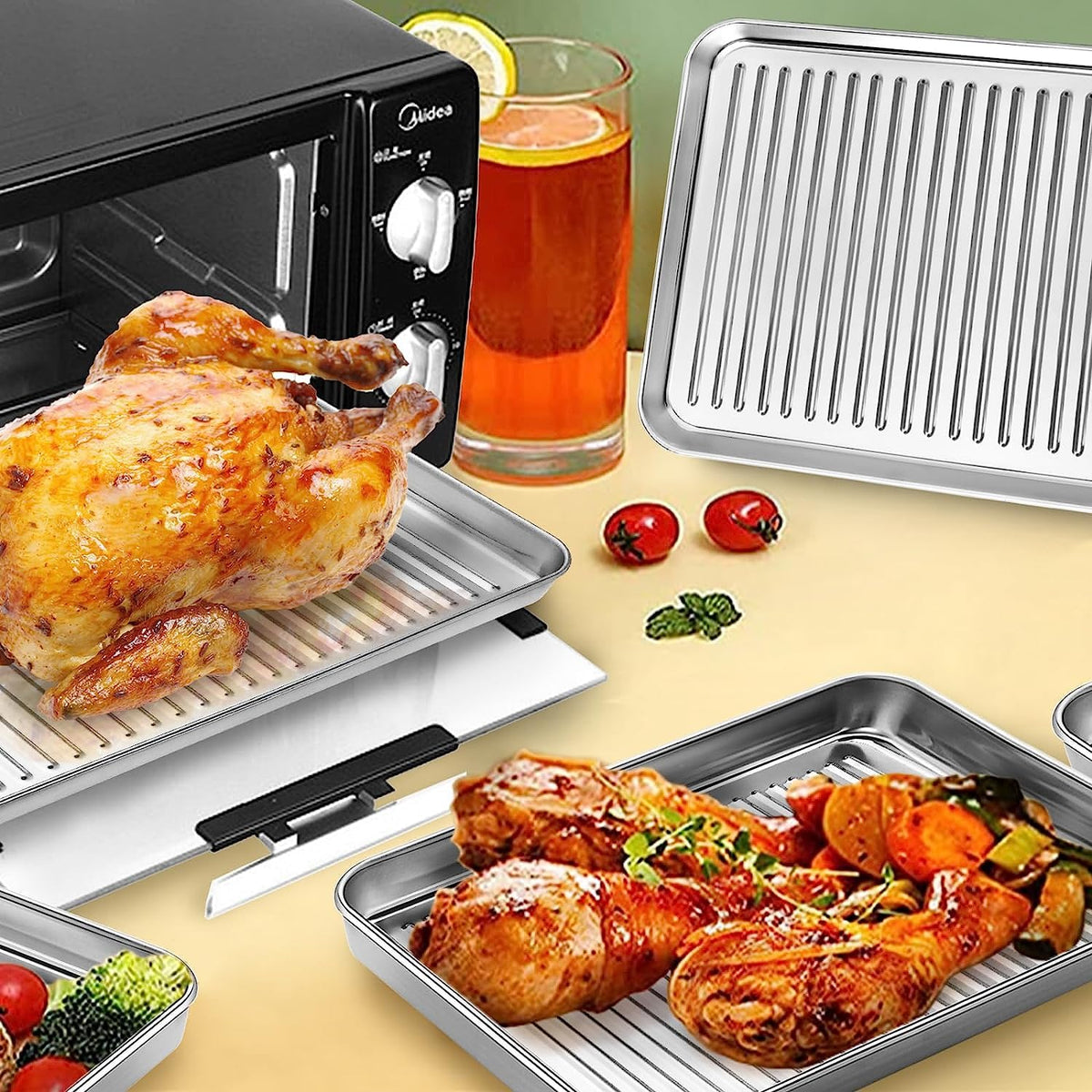 Large Nonstick Baking Sheet Set for Cooking & Roasting