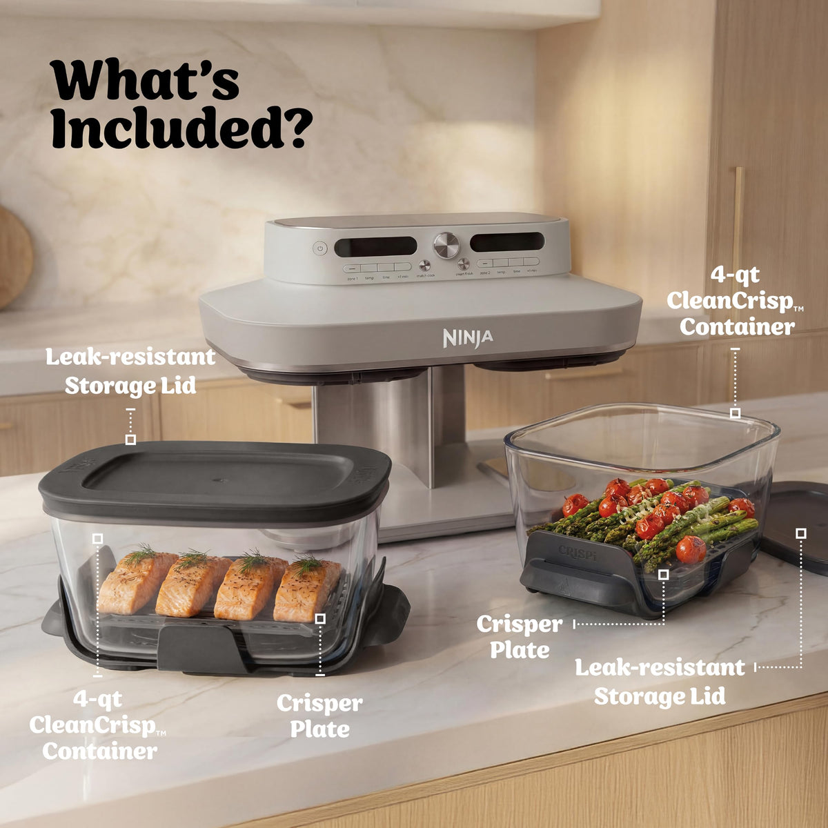 6-in-1 DualZone Glass Air Fryer with Dual Cooking Zones