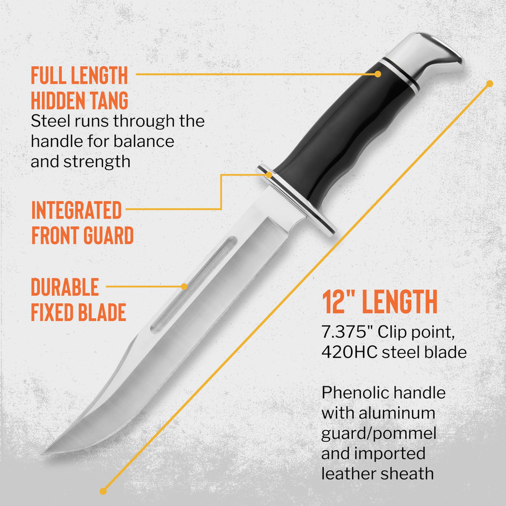 Full-Tang Fixed Blade Hunting Knife with Sheath