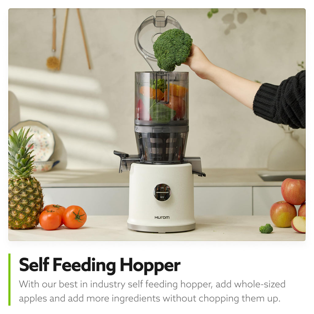 Cold Press Slow Juicer with Self-Feeding Hopper & 50 RPM
