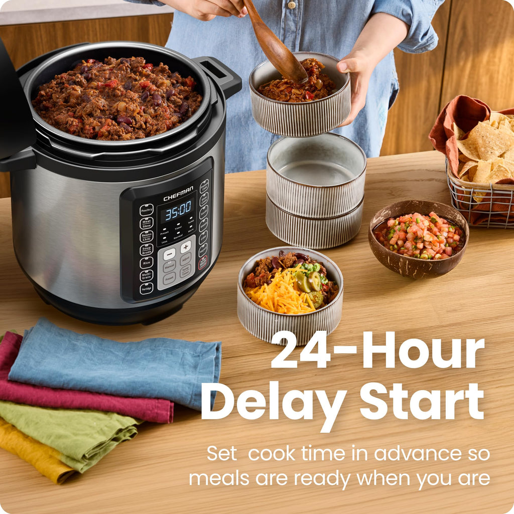 6-Quart 9-in-1 Programmable Pressure Cooker with 13 Presets