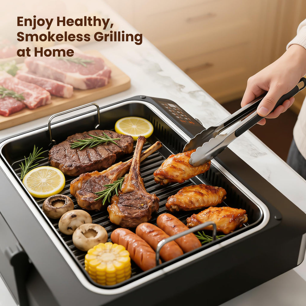 2-in-1 Smokeless Indoor Grill & Electric Griddle