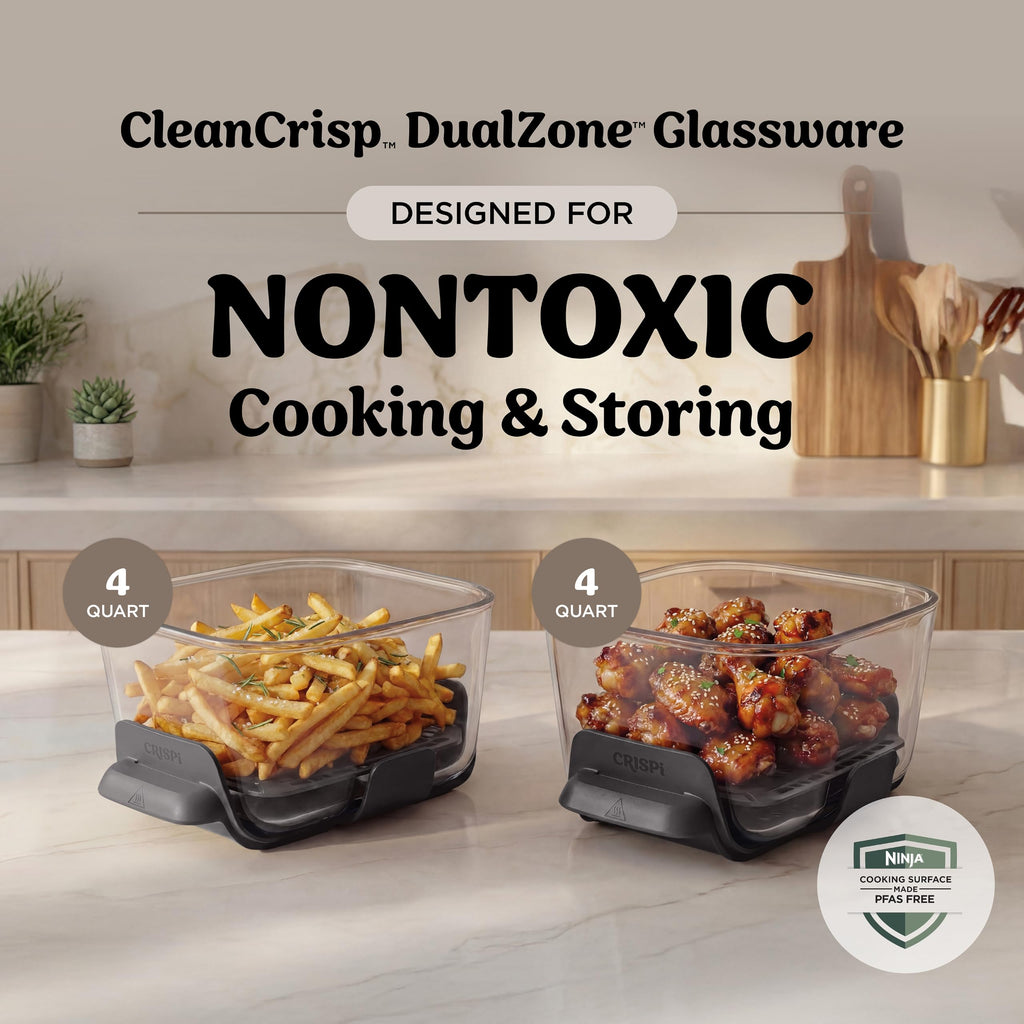 6-in-1 DualZone Glass Air Fryer with Dual Cooking Zones