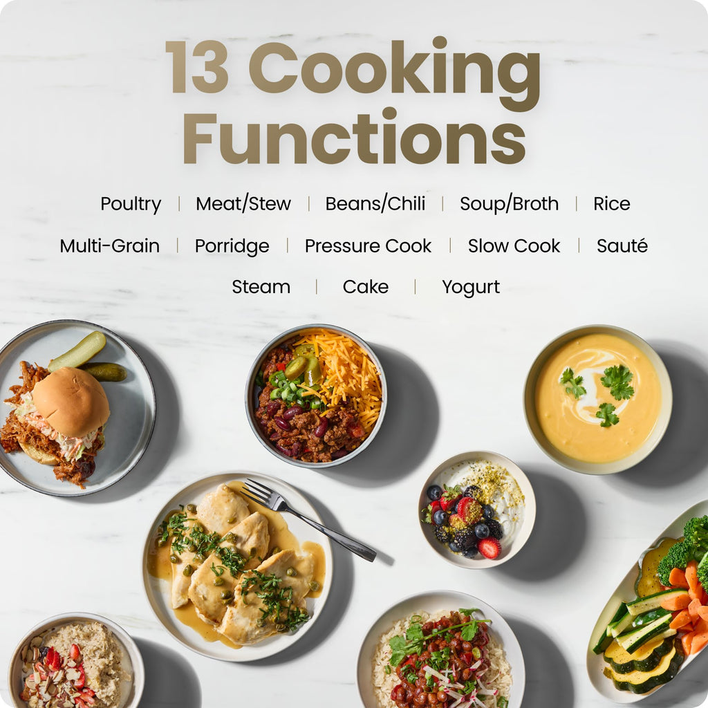 6-Quart 9-in-1 Programmable Pressure Cooker with 13 Presets