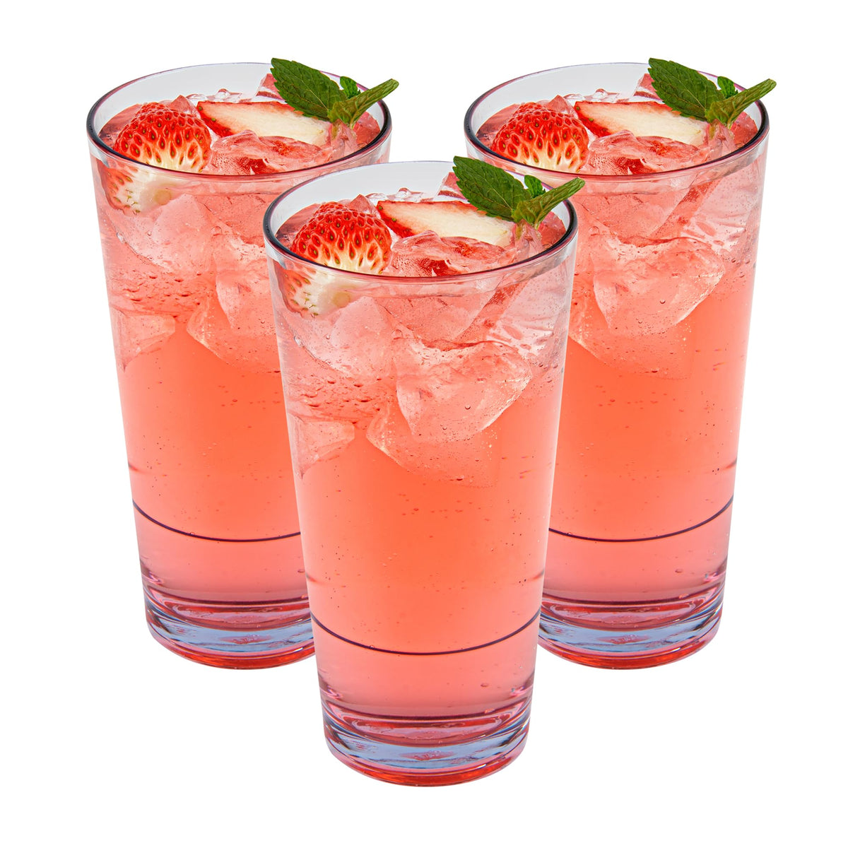 Reusable Plastic Drinking Glasses, 9 oz, Set of 12