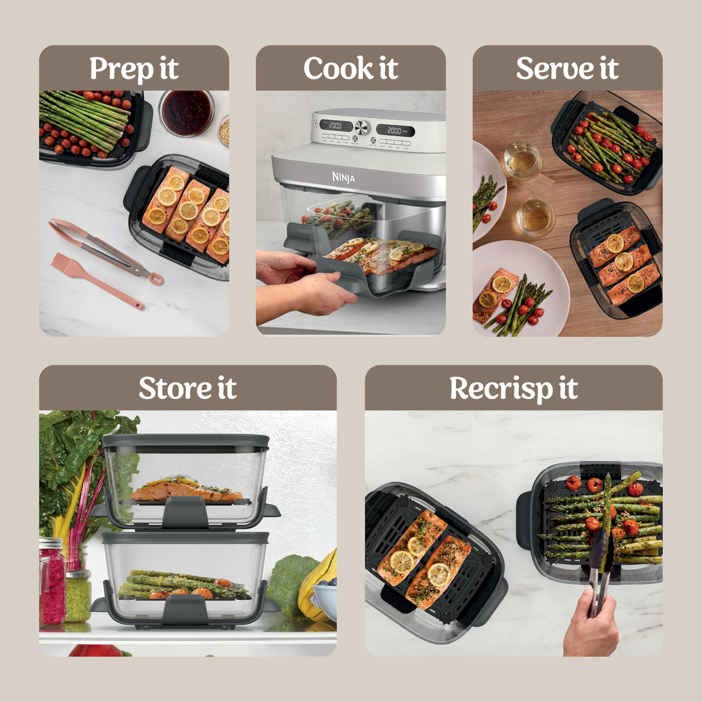 6-in-1 DualZone Glass Air Fryer with Dual Cooking Zones